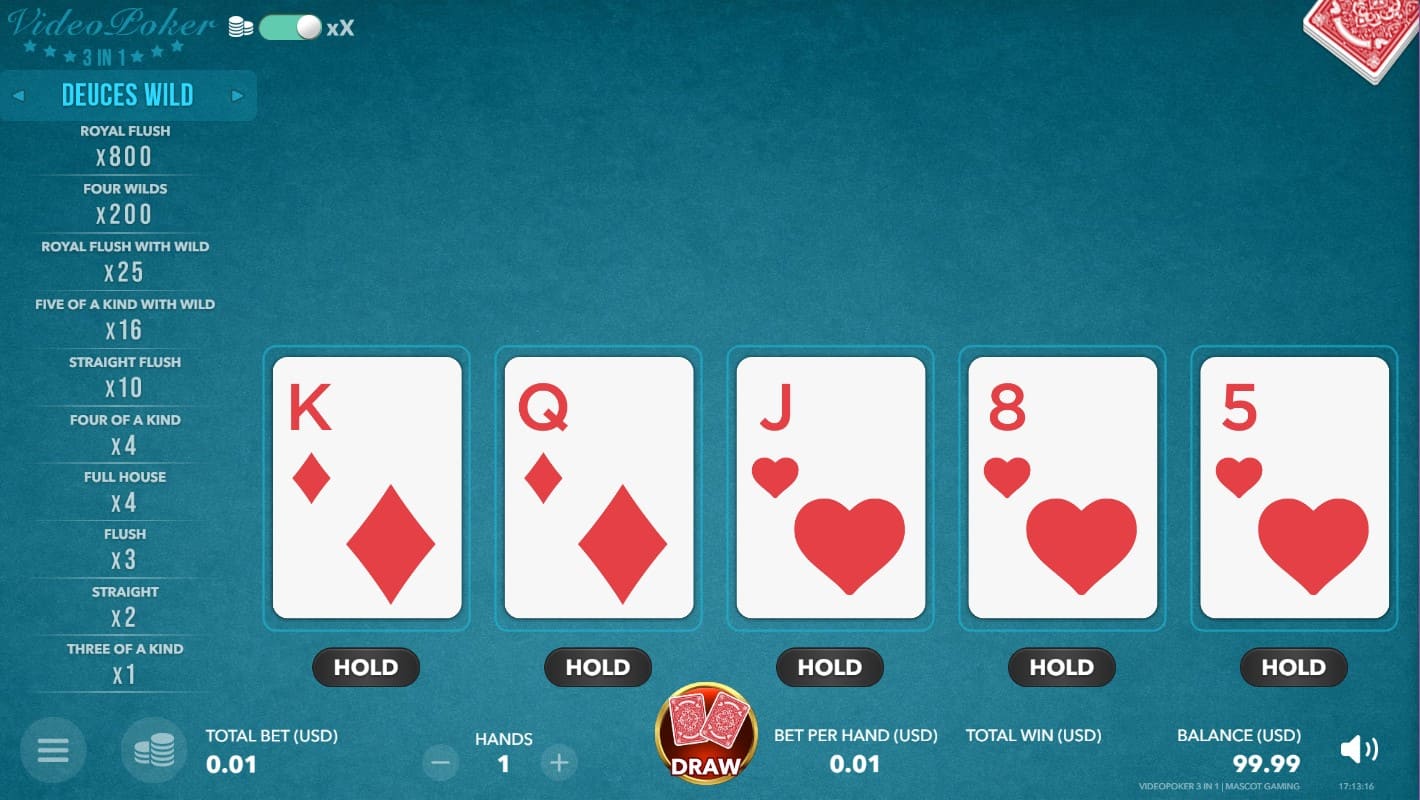 Видеопокер в Booi Casino